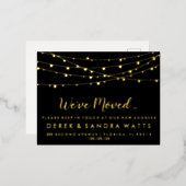 We hebben verplaatst Nieuw adres rustieke kerstver Folie Feestdagen Briefkaart (Voorkant / Achterkant)