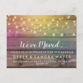 We hebben verplaatst Nieuw adres rustieke lichten  Aankondigingskaart (Voorkant)