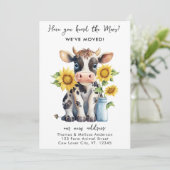 We hebben verplaatst nieuw adres Schattigee Koe zo Aankondiging (Staand voorkant)