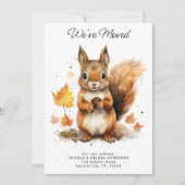 We hebben verplaatst Schattigee Herfst Eekhoorn Ni Aankondiging (Voorkant)