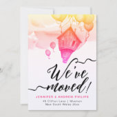 We hebben verplaatst Schattigee leuke roze nieuwe Aankondiging (Voorkant)