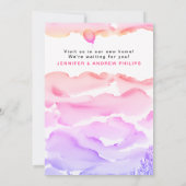 We hebben verplaatst Schattigee leuke roze nieuwe Aankondiging (Achterkant)