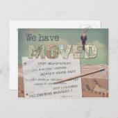 "We hebben verplaatst" wijziging van adres briefka Aankondigingskaart (Voorkant / Achterkant)