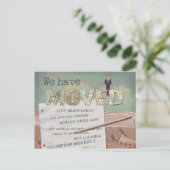 "We hebben verplaatst" wijziging van adres briefka Aankondigingskaart (Staand voorkant)