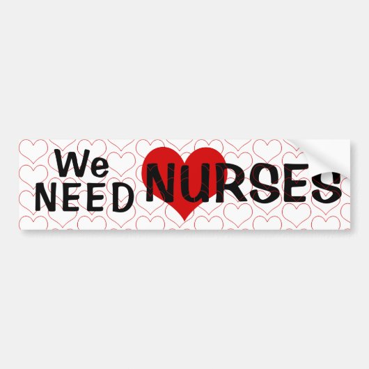 We hebben verpleegkundigen-hart-Bumpersticker nodi Bumpersticker (Voorkant)