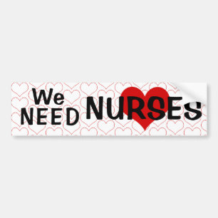 We hebben verpleegkundigen-hart-Bumpersticker nodi Bumpersticker
