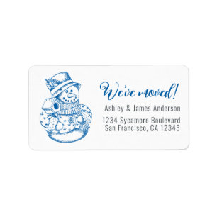 We hebben Vintage kerstfeestdag nieuw adres verpla Etiket