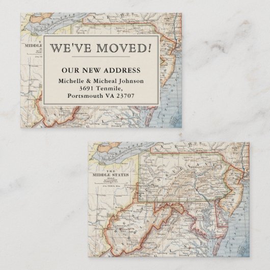 We hebben Virginia New Jersey  Map Moving Notitiekaartje (Voorkant / Achterkant)