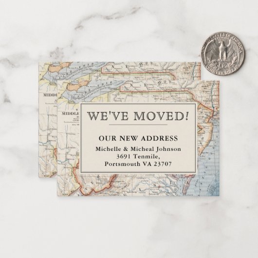 We hebben Virginia New Jersey  Map Moving Notitiekaartje (Voorkant / Achterkant in situ)