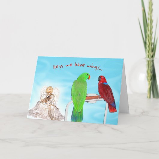We hebben vleugels feestdagen kaart (Voorkant)