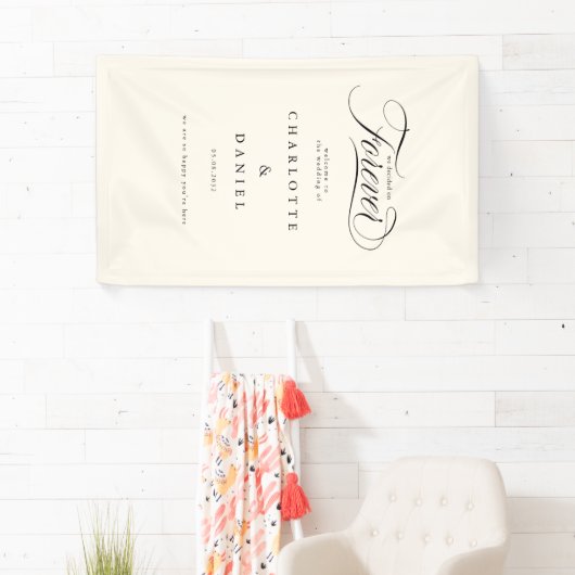 WE HEBBEN VOOR ALTIJD BESLOTEN! Elegant, trouwbann Spandoek (Insitu)