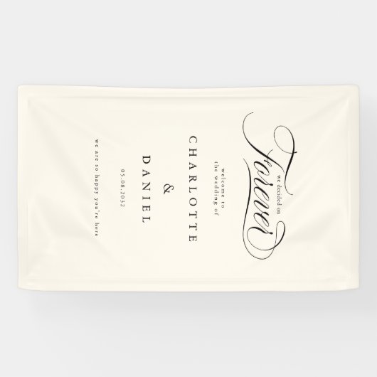 WE HEBBEN VOOR ALTIJD BESLOTEN! Elegant, trouwbann Spandoek (Horizontaal)