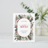 We hebben Warm Red Winter Announcement Briefkaart  (Staand voorkant)