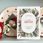 We hebben Warm Red Winter Moving Announcement verp Feestdagenkaart