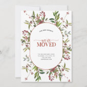 We hebben Warm Winter Berry Moving Announcement ve Feestdagenkaart (Voorkant)