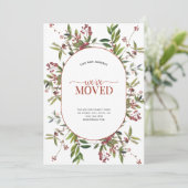 We hebben Warm Winter Berry Moving Announcement ve Feestdagenkaart (Staand voorkant)