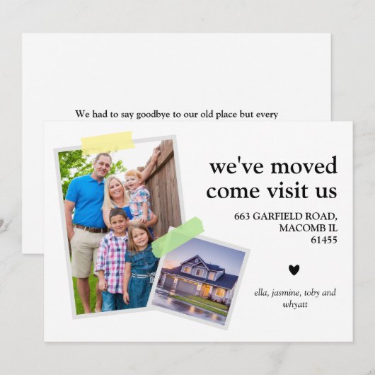 We hebben Washington Tape-foto's verplaatst, aange Aankondiging (Voorkant / Achterkant)