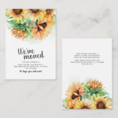 We hebben Watercoler Sunflower Moving Notitiekaartje (Voorkant / Achterkant)