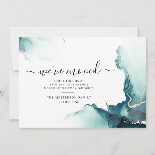 We hebben Waterverf Agate Moving Announcement verp Aankondiging (Voorkant)