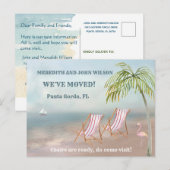 We hebben Waterverf Beach Moving Announcement verp Aankondigingskaart (Voorkant / Achterkant)