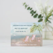 We hebben Waterverf Beach Moving Announcement verp Aankondigingskaart (Staand voorkant)