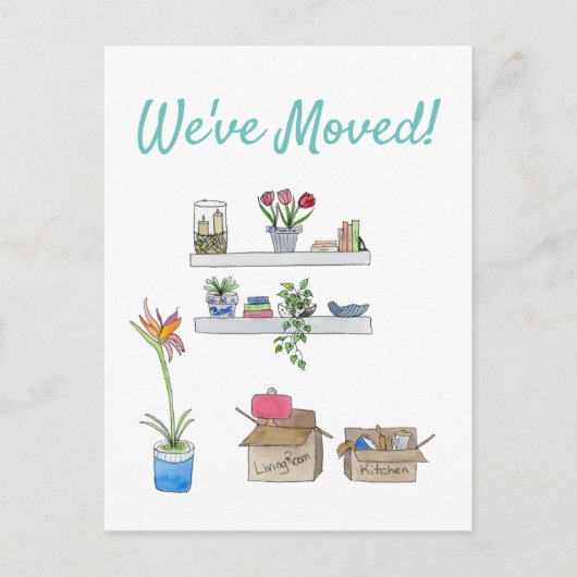 We hebben Waterverf-bewegende boxen en leefruimte Aankondigingskaart (Voorkant)