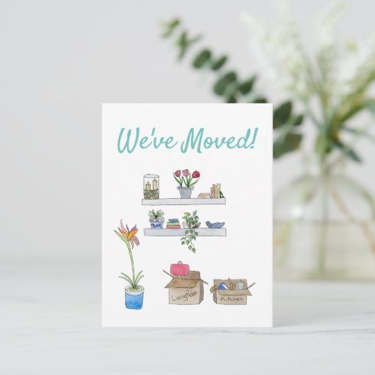 We hebben Waterverf-bewegende boxen en leefruimte  Aankondigingskaart (Staand voorkant)