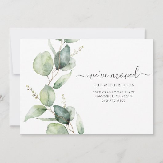 We hebben Waterverf Botanical Moving verplaatst Aankondiging (Voorkant)