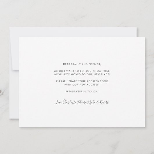 We hebben Waterverf Botanical Moving verplaatst Aankondiging (Achterkant)