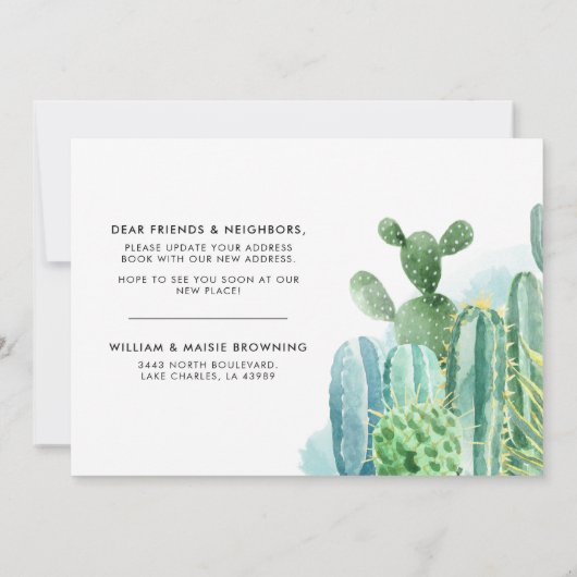 We hebben Waterverf Cacti Script verplaatst Aankondiging (Achterkant)