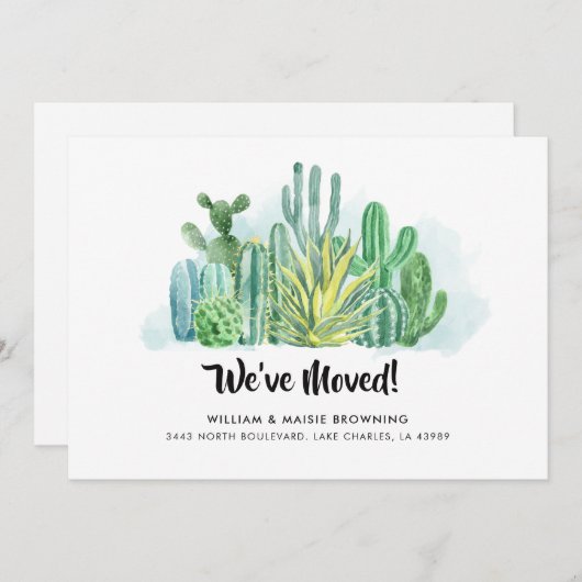 We hebben Waterverf Cacti Script verplaatst Aankondiging (Voorkant / Achterkant)