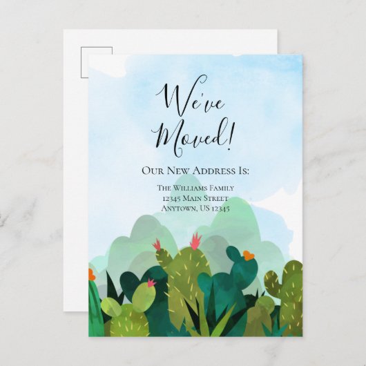 We hebben Waterverf Cactus Cacti Moving Briefkaart (Voorkant / Achterkant)