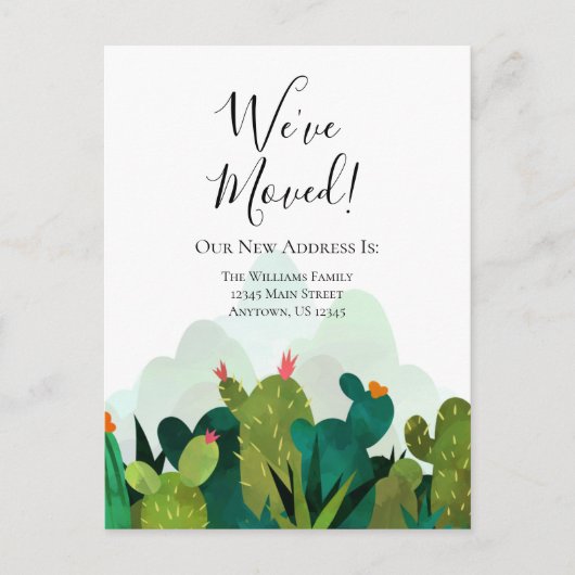 We hebben Waterverf Cactus Cacti Moving Briefkaart (Voorkant)