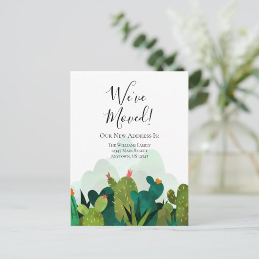 We hebben Waterverf Cactus Cacti Moving Briefkaart (Staand voorkant)
