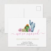 We hebben Waterverf Cactus verplaatst Aankondigingskaart (Voorkant / Achterkant)