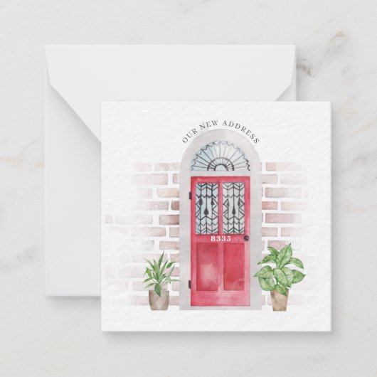 We hebben Waterverf Chic Moving Announcement verpl Notitiekaartje (Voorkant)