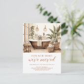 We hebben Waterverf Cosy badkamer verplaatst Briefkaart (Staand voorkant)