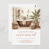 We hebben Waterverf Cosy badkamer verplaatst Briefkaart (Voorkant / Achterkant)