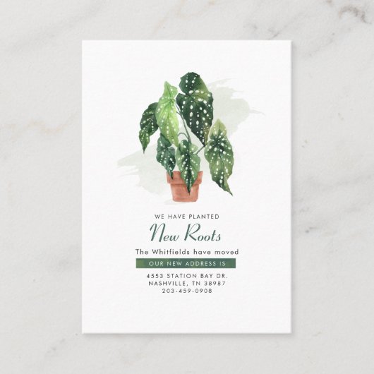 We hebben Waterverf Elegant Moving Announcement ve Visitekaartje (Voorkant)