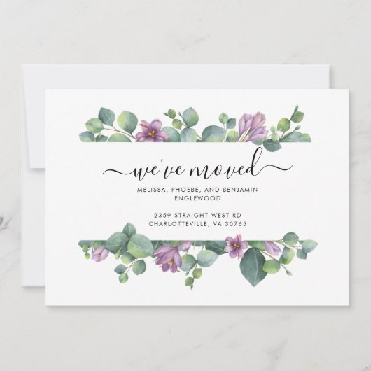 We hebben Waterverf Eucalyptus verhuisd Aankondiging (Voorkant)