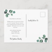 We hebben Waterverf Eucalyptus verplaatst Aankondigingskaart (Achterkant)