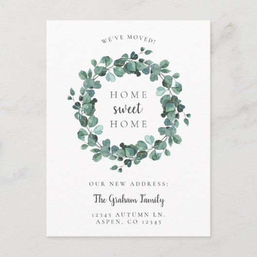 We hebben Waterverf Eucalyptus verplaatst Aankondigingskaart (Voorkant)