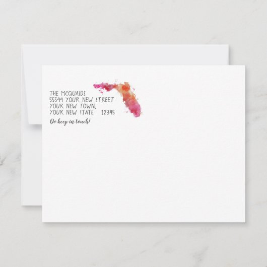 We hebben Waterverf Florida State verplaatst Aankondiging (Achterkant)