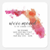 We hebben Waterverf Florida State verplaatst Vierkante Sticker (Voorkant)