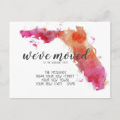 We hebben Waterverf Florida verhuisd. Aankondigingskaart (Voorkant)