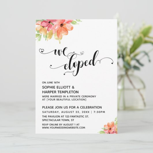 We hebben Waterverf Flowers van Hearts Script uitg Kaart (Staand voorkant)