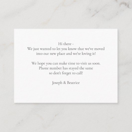 We hebben Waterverf Georgia Moving Announcement ve Informatiekaartje (Achterkant)