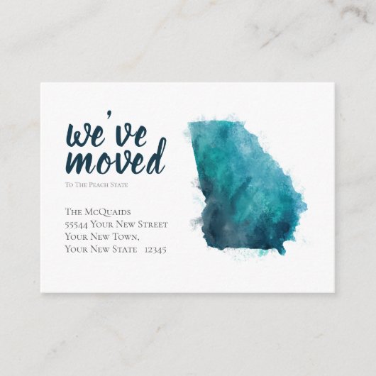 We hebben Waterverf Georgia Moving Announcement ve Informatiekaartje (Voorkant)