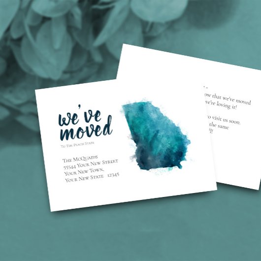 We hebben Waterverf Georgia Moving Announcement ve Informatiekaartje