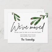 We hebben Waterverf Greenery New Home Moving verpl Aankondigingskaart (Voorkant / Achterkant)